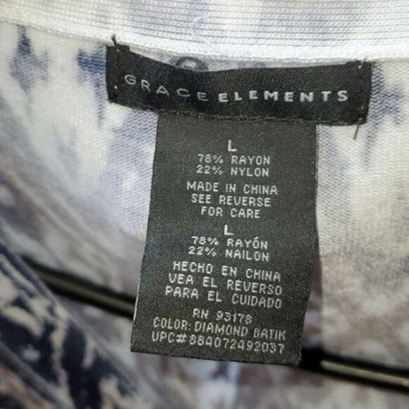 Grace Elements Rayon Aztec Design Blue & White Unique Classy Closure Sz Cardigan - Picture 2 of 8